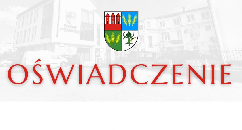 zdjęcie oświadczenia starostwa