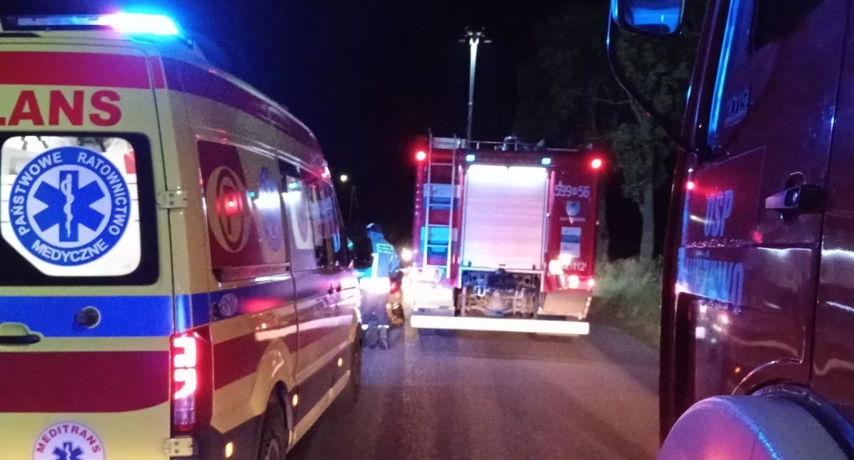 Wypadki drogowe, Wypadek motocyklisty Gminie Krasne - zdjęcie, fotografia