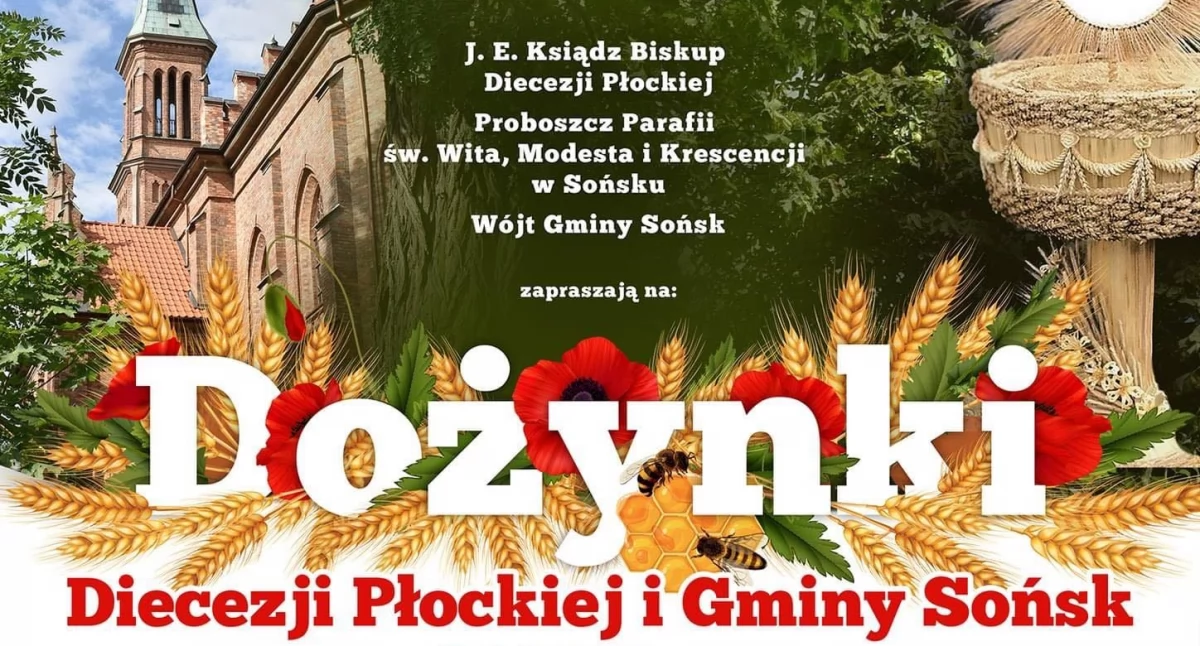 Festyny - Pikniki - Wydarzenia, Duczymin reprezentantem dekanatu Dożynkach Diecezji Płockiej Gminy Sońsk - zdjęcie, fotografia