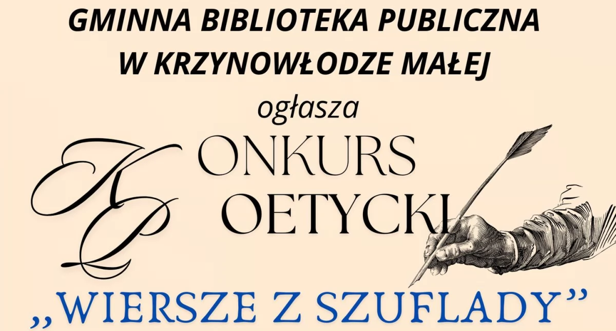 Konkursy - Wyróżnienia, Wiersze szuflady Ogłoszono konkurs poetycki - zdjęcie, fotografia