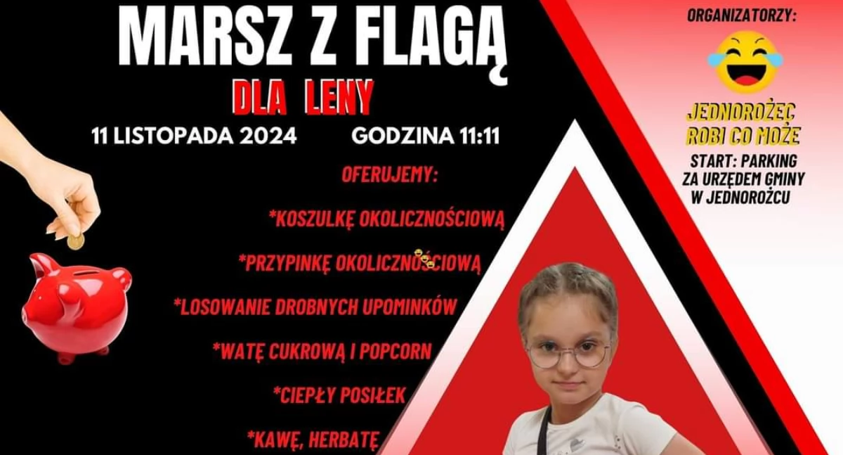 Charytatywne akcje, Charytatywny marsz flagą - zdjęcie, fotografia