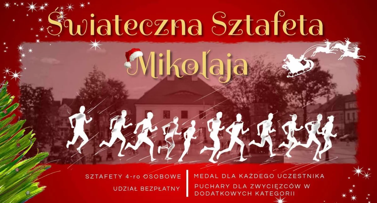 Biegi, Świąteczna Sztafeta Świętego Mikołaja - zdjęcie, fotografia