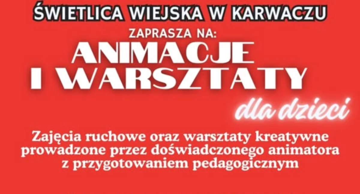 Warsztaty, Warsztaty animacje dzieci Karwaczu - zdjęcie, fotografia