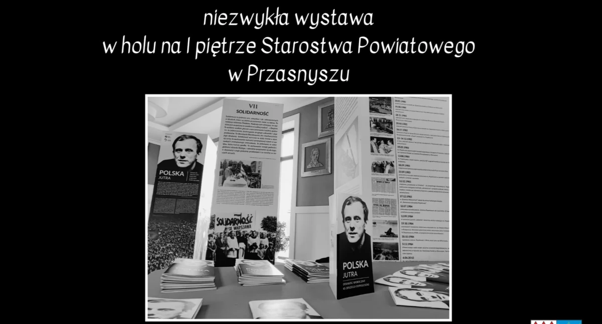 Wystawy, Polska jutra Dekalog społeczny Jerzego Popiełuszki niezwykła wystawa zagościła Starostwie Powiatowym Przasnyszu - zdjęcie, fotografia