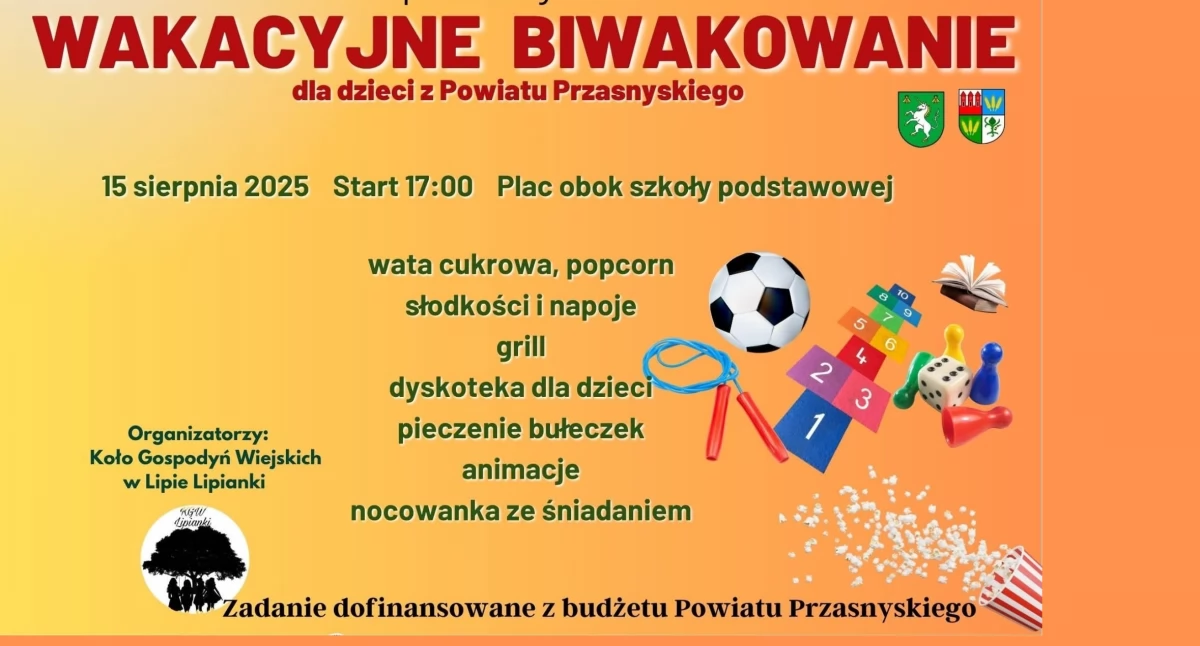 Festyny - Pikniki - Wydarzenia, Wakacyjne Biwakowanie Lipie - zdjęcie, fotografia