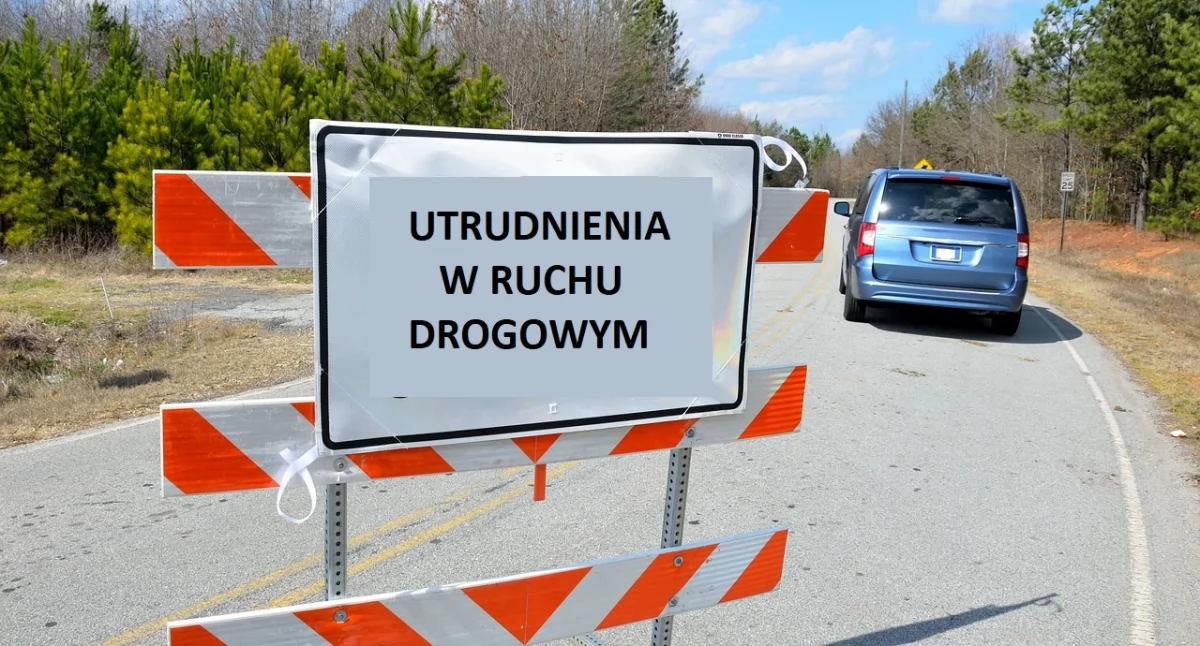 Komunikaty, Uwaga Utrudnienia ruchu drogowym - zdjęcie, fotografia