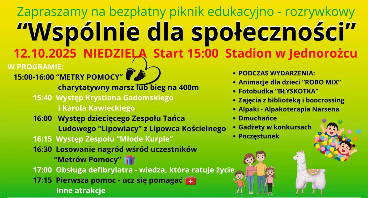 Festyny - Pikniki - Wydarzenia, Metry Pomocy wspólnie całej społeczności! Jednorożec - zdjęcie, fotografia