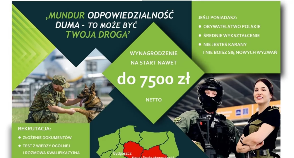 Komunikaty, rekrutacja Nadwiślańskiego Oddziału Straży Granicznej - zdjęcie, fotografia