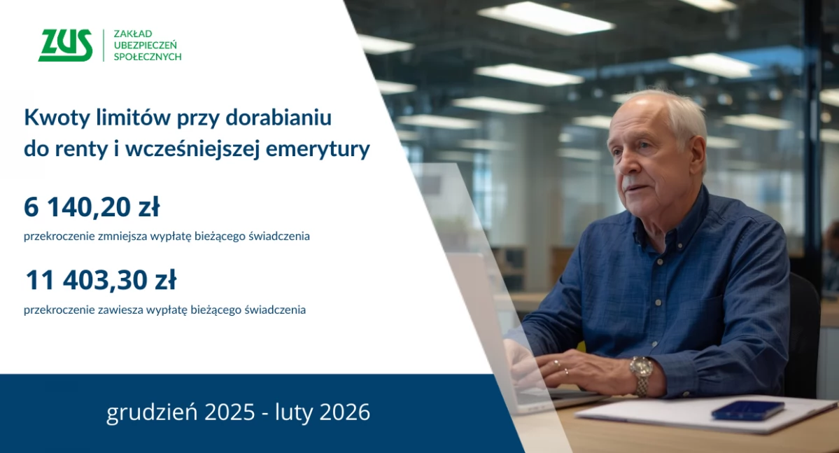 Informacje US ZUS PUP, wyższe limity dorabiania rencistów wcześniejszych emerytów - zdjęcie, fotografia