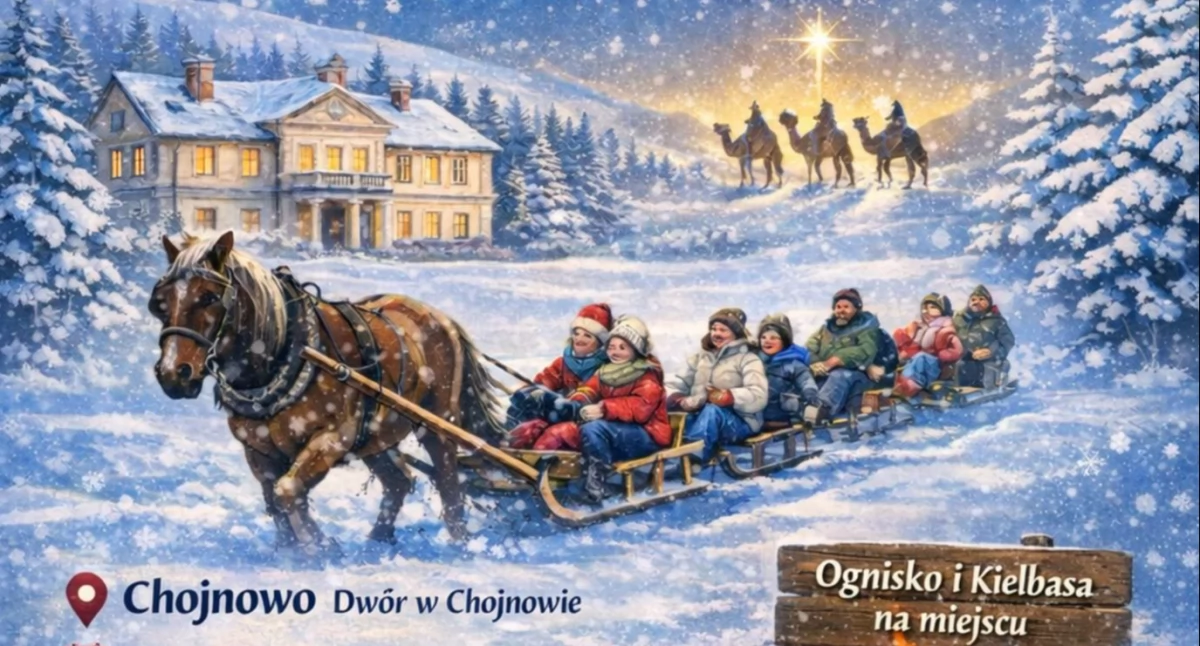 Festyny - Pikniki - Wydarzenia, Królewski kulig Gminie Czernice Borowe zimowa atrakcja Trzech Króli - zdjęcie, fotografia