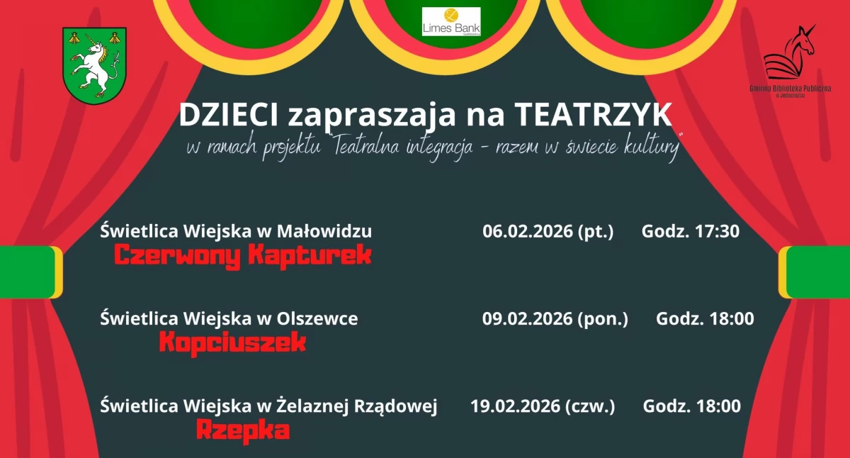 Teatr, aktorzy wielkie emocje Teatralne spotkania świetlicach gminy Jednorożec - zdjęcie, fotografia