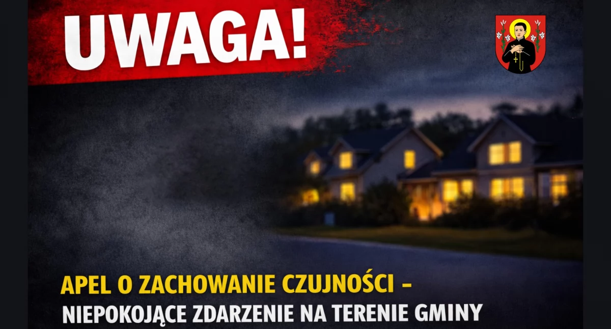 Komunikaty, czujność Niepokojące zdarzenie terenie gminy Czernice Borowe - zdjęcie, fotografia