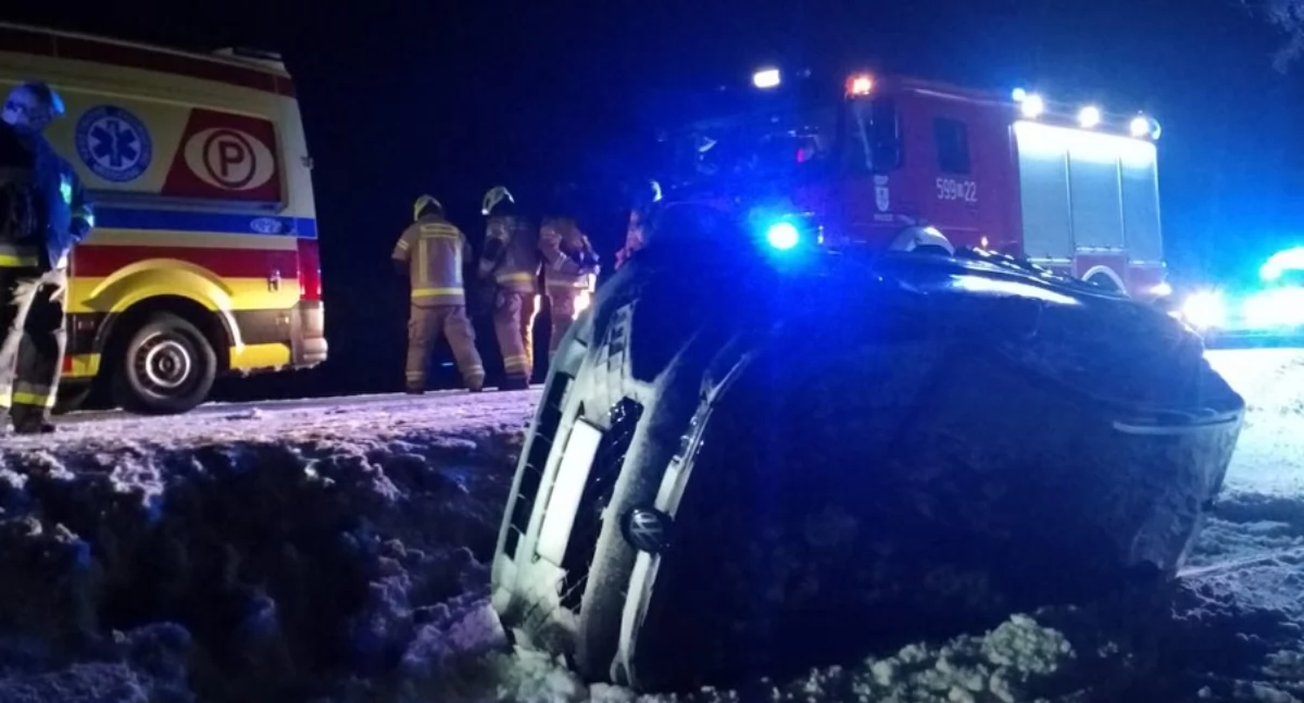 Wypadki drogowe, Cztery kolizje weekend szczęście rannych powiecie przasnyskim - zdjęcie, fotografia
