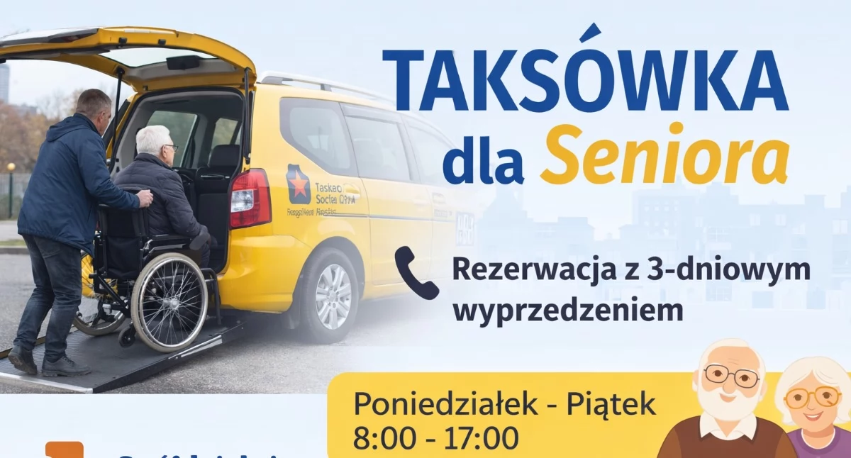 Komunikaty, Taksówka Seniora rusza usługa wsparcia codziennym funkcjonowaniu - zdjęcie, fotografia