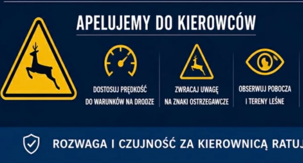 Wypadki drogowe, zdarzenia udziałem dzikiej zwierzyny powiecie przasnyskim Policja apeluje ostrożność - zdjęcie, fotografia