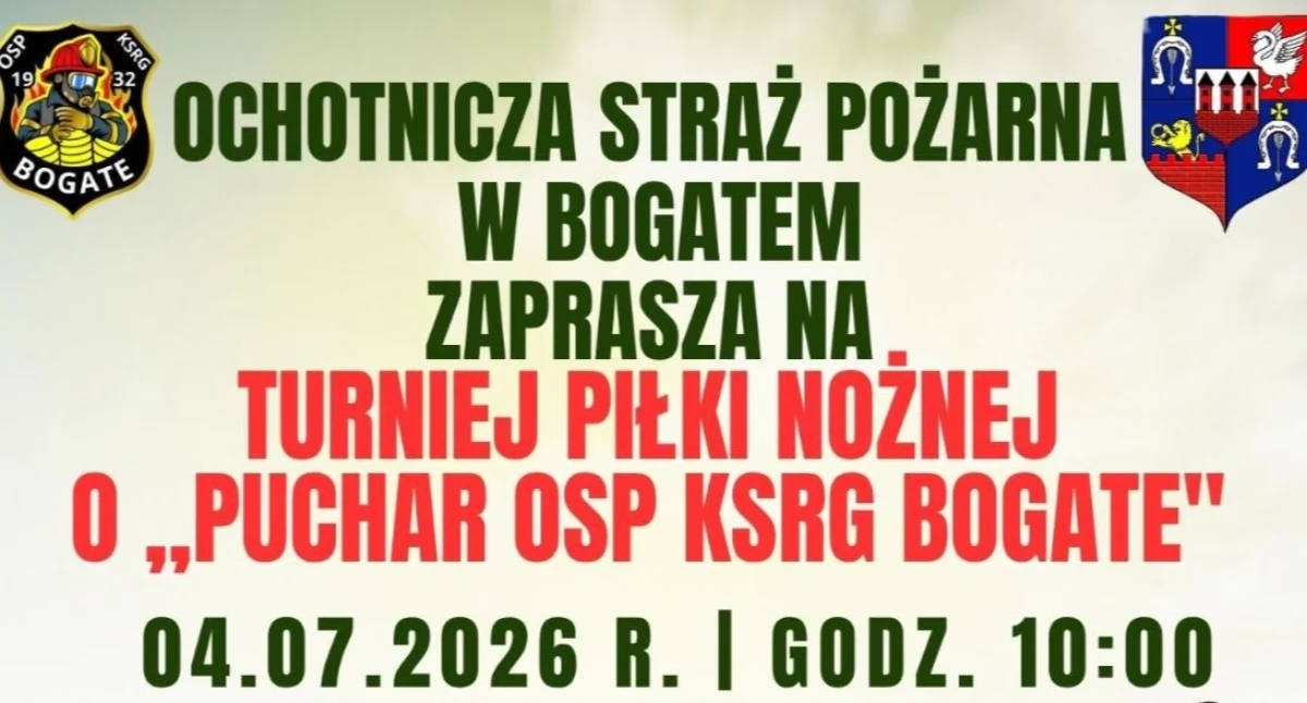 Piłka nożna, Strażacy zapraszają piłkarskie święto Turniej Puchar Bogate lipca - zdjęcie, fotografia
