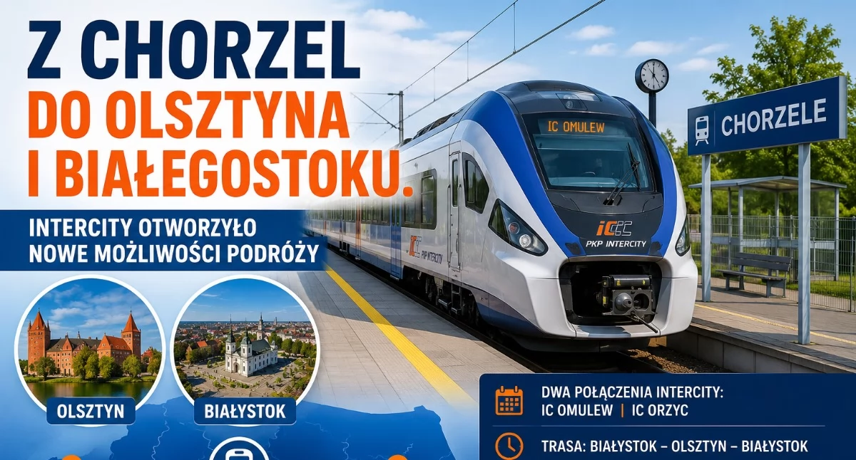 Komunikaty, Chorzel Olsztyna Białegostoku Intercity otworzyło możliwości podróży - zdjęcie, fotografia