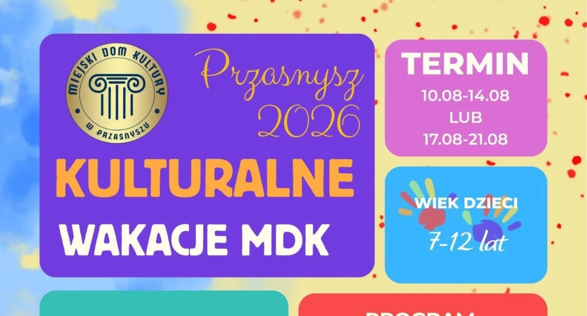 Warsztaty, zaprasza „Kulturalne Wakacje 2026” Ruszyły zapisy dzieci - zdjęcie, fotografia