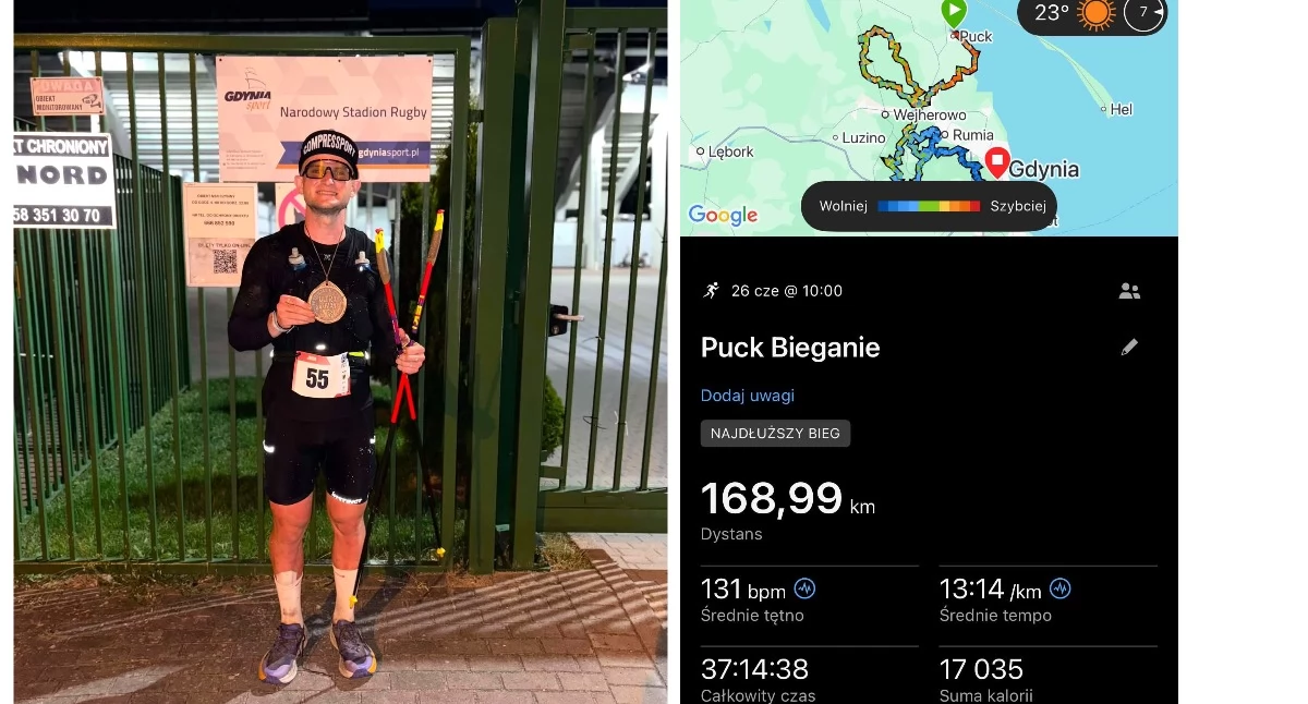 Biegi, kilometrów stopniowym upale Jakub Długołęcki ukończył ekstremalny ultramaraton - zdjęcie, fotografia