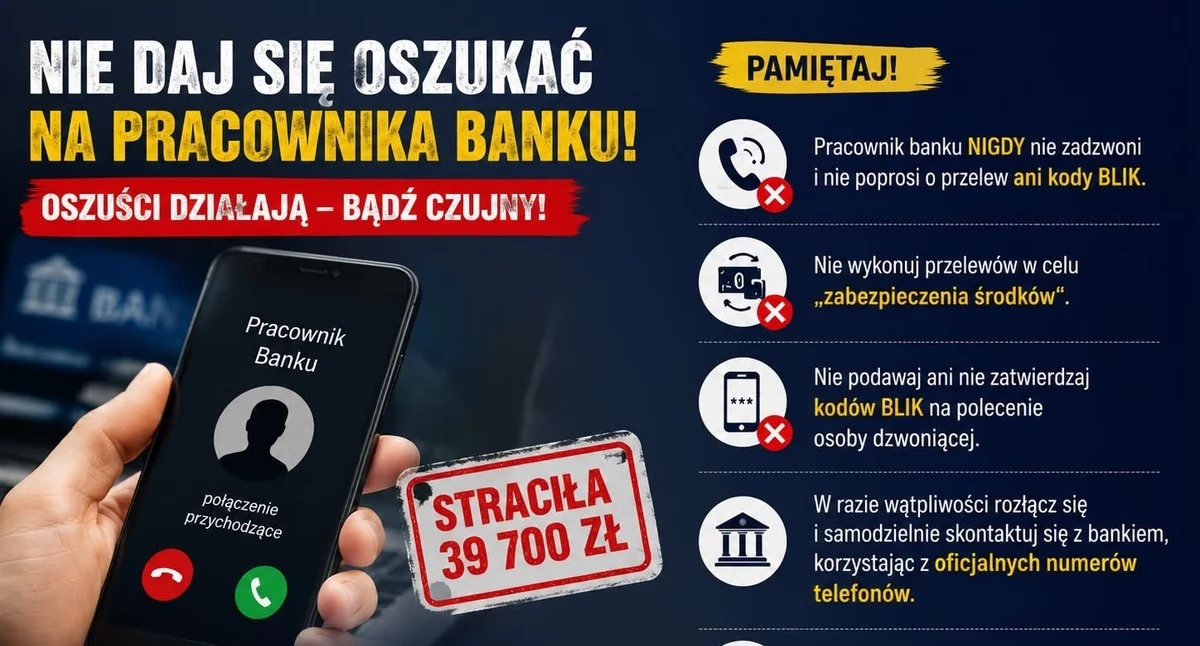 Komunikaty policji , Miała chronić swoje oszczędności straciła prawie tysięcy złotych latka oszukana metodą „na pracownika banku” - zdjęcie, fotografia