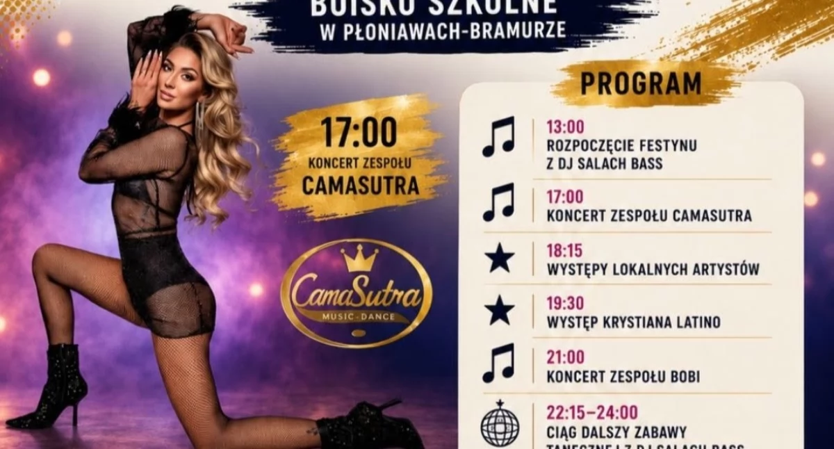 Festyny - Pikniki - Wydarzenia, CamaSutra wystąpią podczas Festynu Gminnego Płoniawach Bramurze Przed mieszkańcami dzień pełen atrakcji - zdjęcie, fotografia
