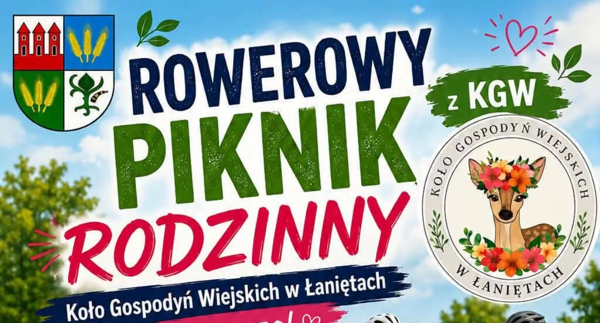 Rower, Rowerem zdrowie dobrą zabawę Rodzinny Piknik sierpnia Łaniętach - zdjęcie, fotografia
