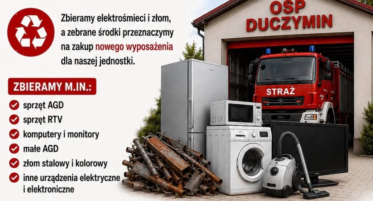 Charytatywne akcje, stary sprzęt Duczyminie prowadzi zbiórkę złomu elektrośmieci - zdjęcie, fotografia