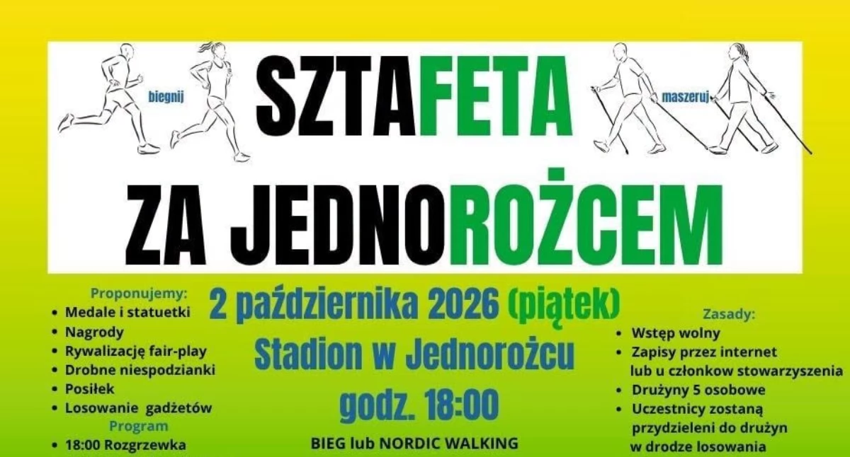 Biegi, Sztafeta Jednorożcem października Będzie rywalizacja dobra zabawa - zdjęcie, fotografia