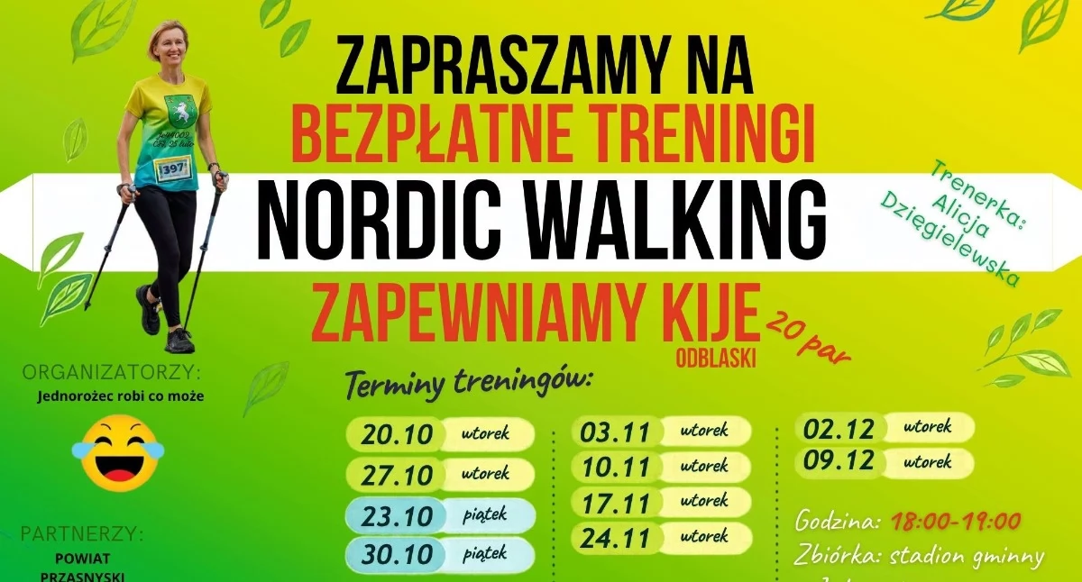 Fitness, Chcesz spróbować Nordic Walking Jednorożcu ruszają darmowe treningi - zdjęcie, fotografia
