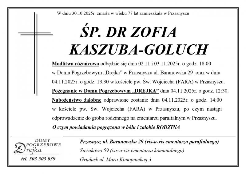 dr Zofia Kaszuba-Goluch