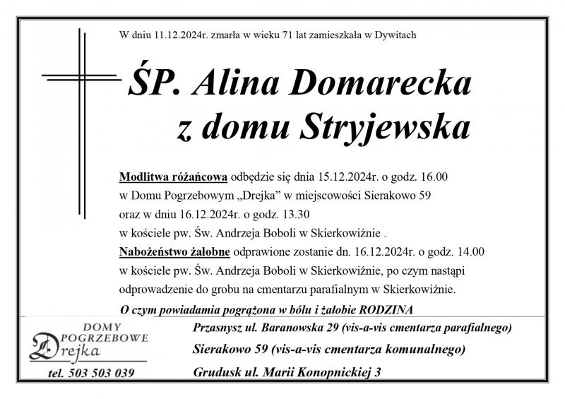 Alina Domarecka z domu Stryjewska