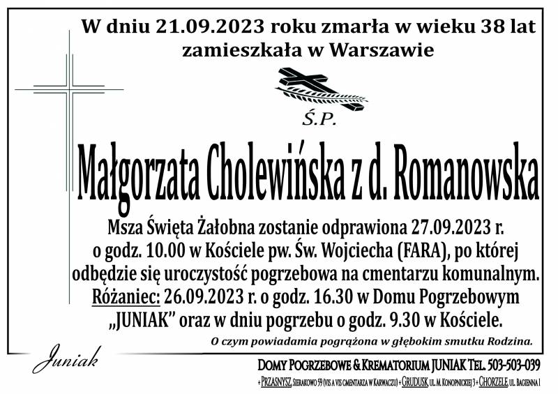 Małgorzata Cholewińska z d. Romanowska