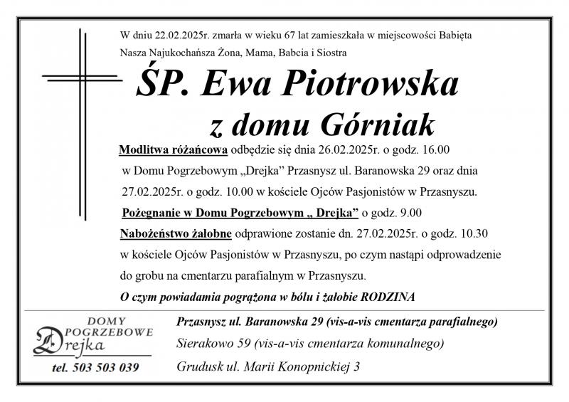 Ewa Piotrowska z domu Górniak