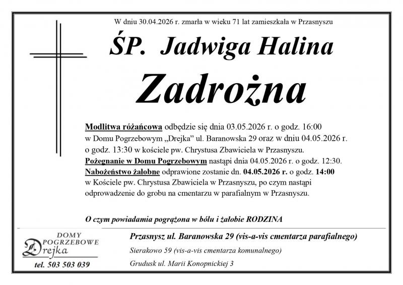Jadwiga Halina Zadrożna