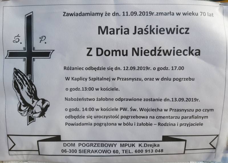Maria Jaśkiewicz z domu Niedźwiecka