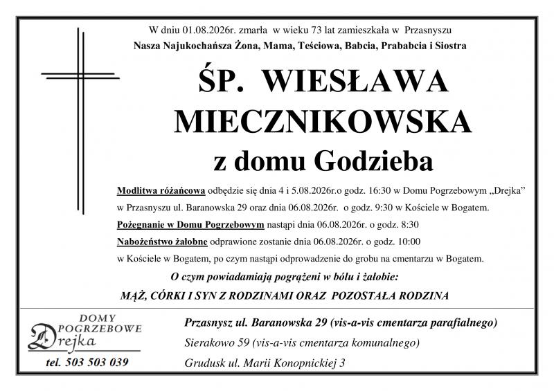 Wiesława Miecznikowska z domu Godzieba