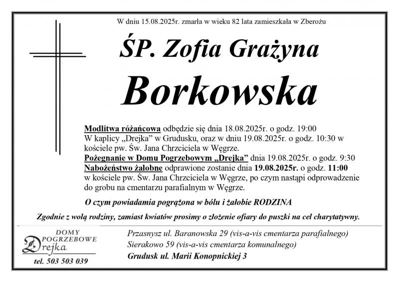 Zofia Grażyna  Borkowska