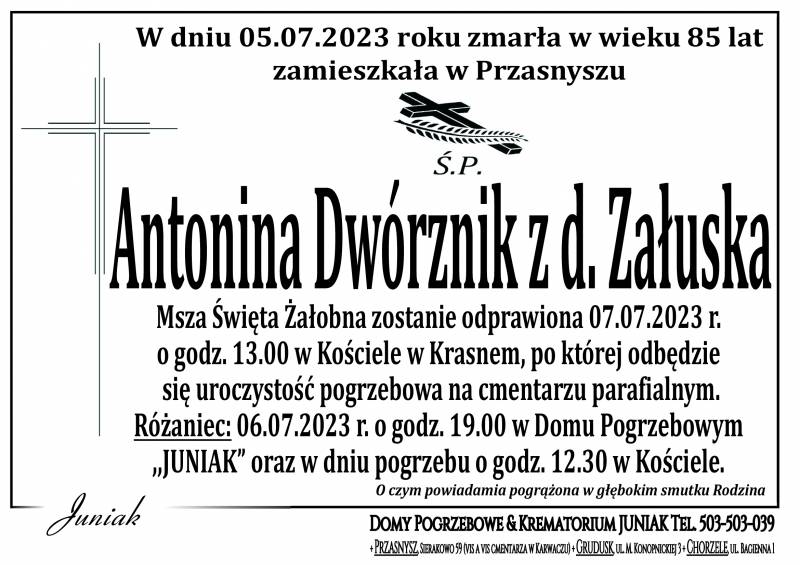 Antonina Dwórznik z d. Załuska