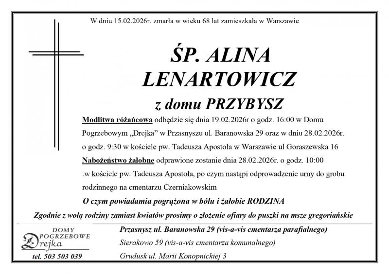 Alina Lenartowicz z domu Przybysz