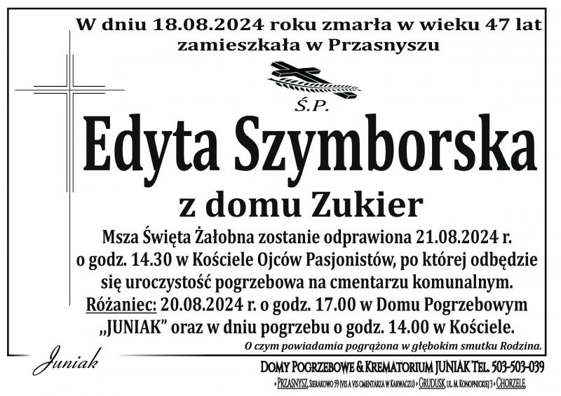Edyta Szymborska z domu Zukier