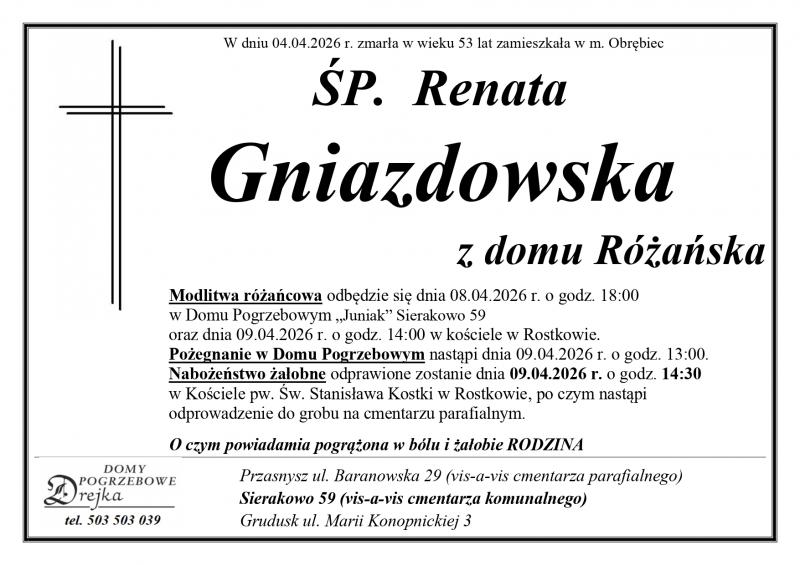 Renata Gniazdowska z domu Różańska