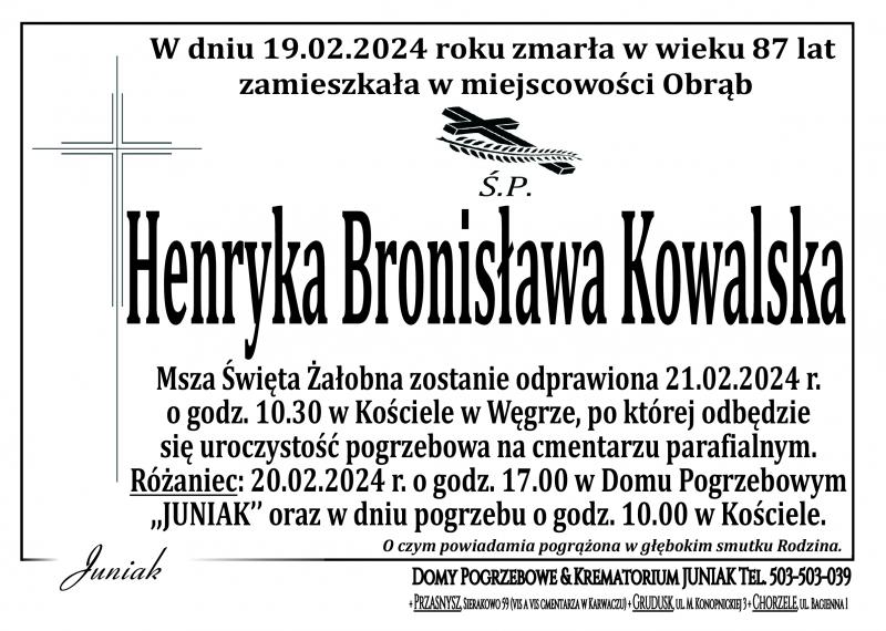 Henryka Bronisława Kowalska