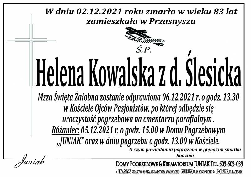 Helena Kowalska z d. Ślesicka