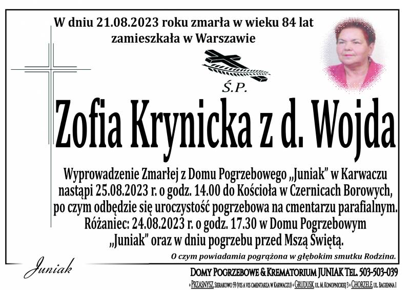 Zofia Krynicka z d. Wojda
