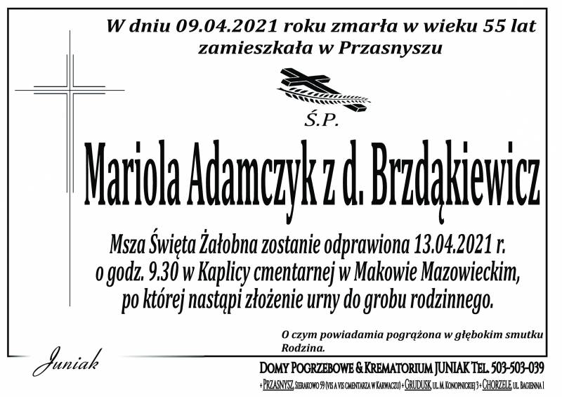 Mariola Adamczyk z d. Brzdąkiewicz