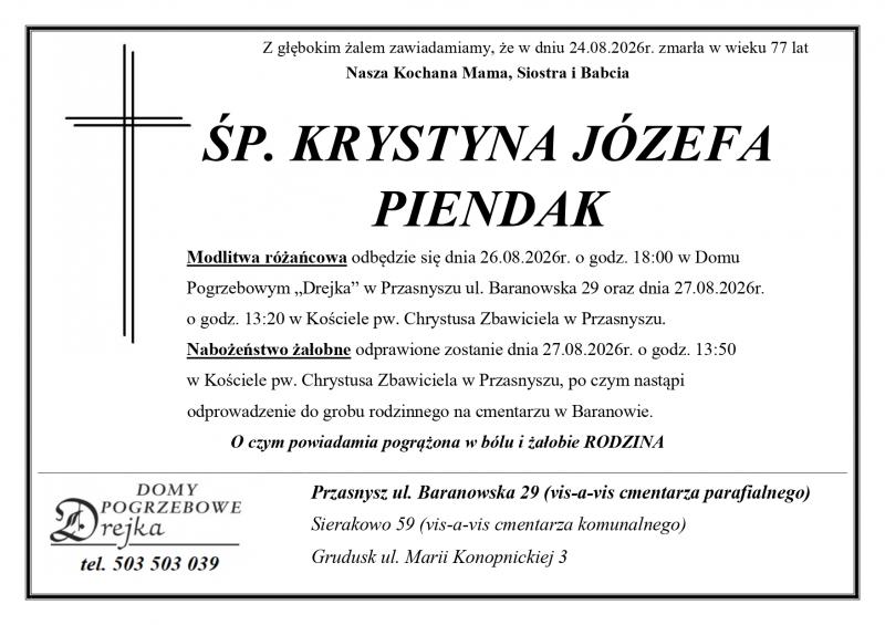 Krystyna Józefa Piendak