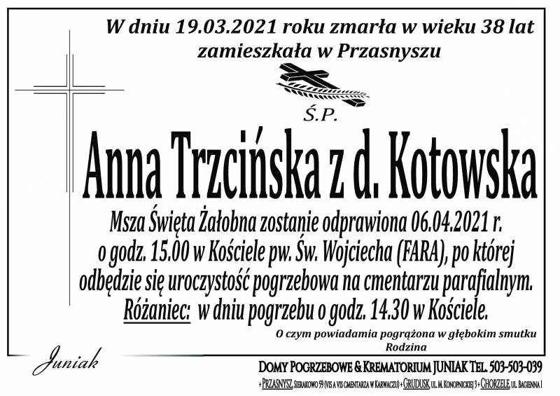 Anna  Trzcińska z d.Kotowska