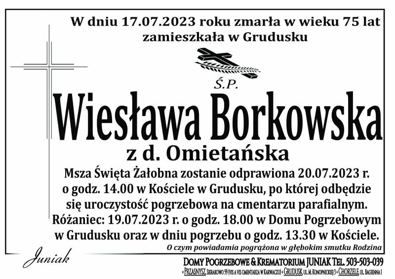 Wiesława Borkowska z d. Omietańska