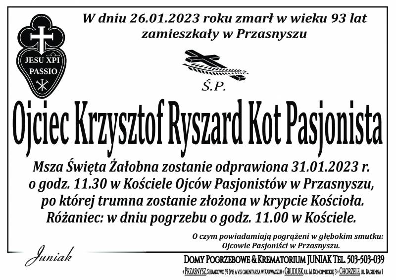 Ojciec Krzysztof Ryszard Kot Pasjonista