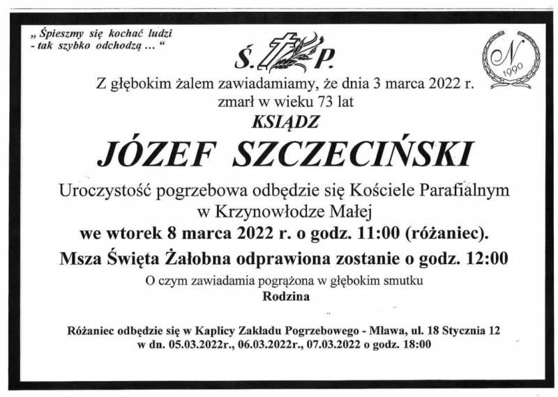 Ksiądz Józef  Szczeciński 